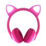 Imagem de Fone Sem Fio Orelha De Gato Bluetooth Com Led 7 Cores Rosa