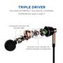 Imagem de Fones de Ouvido 1MORE Intra-auriculares com Driver Triplo - Alta Resolução - Dourado