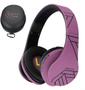 Imagem de Fones de ouvido Bluetooth Over-Ear, estéreo dobrável, microfone, roxo