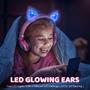 Imagem de Fones de ouvido para crianças com iluminação LED para orelhas de gato