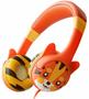 Imagem de Fones de ouvido para crianças - limite de volume de 85 dB - laranja, orelha de tigre