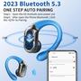 Imagem de Fones de ouvido sem fio Rolosar Bluetooth 5.3 Sport 50H Azul claro