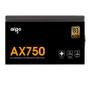 Imagem de Fonte Aigo AX750, 750W, Full-Modular, 80 Plus Gold, Preto, AX750BK