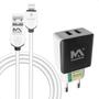 Imagem de Fonte Bivolt Para Carregador 2 Entradas Com Cabo Micro Usb V8