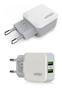 Imagem de Fonte Carregador Kaidi 2.4A Tomada 2Usb Kd301 Branco