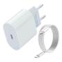 Imagem de Fonte Carregador Turbo 20W + Cabo USB-C Lightning Compatível com Iphone
