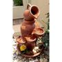 Imagem de Fonte De Agua Barro Decorativa Cascata 3 Quedas Para Jardim De Barro