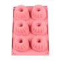 Imagem de Forma 6 Cavidades Silicone Para Bolo Pudim Muffin Cupcake Antiaderente