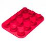 Imagem de Forma assadeira cupcake 12 cavidades de silicone vermelha
