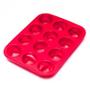 Imagem de Forma assadeira cupcake 12 cavidades de silicone vermelha
