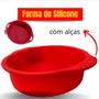 Imagem de Forma assadeira de bolo redonda em silicone 24cm para forno microondas e air fryer