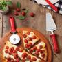 Imagem de Forma Assadeira de Pizza Tramontina Redonda Antiaderente Starflon Vermelha 30cm