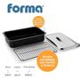 Imagem de Forma Assadeira Travessa Com Tampa Inox Grelha Esmaltada Não Gruda Perfeita Para Assar Carnes Legumes Pratos Quentes Restaurante Buffet