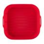 Imagem de Forma Cesto Assadeira Quadrada 16cm Silicone Vermelha Air Fryer Fritadeira Alça