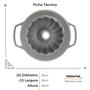 Imagem de Forma de Bolo Vazada Antiaderente em Silicone com Alça Inox 