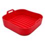 Imagem de Forma De Cozimento Modelo Quadrada Silicone Air Fryer Fritadeira Vermelho