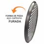 Imagem de Forma De Pizza Assadeira Antiaderente Bandeja Aço Carbono Furada Redonda 31,5cm
