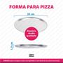 Imagem de Forma De Pizza Redonda Alumínio 35Cm Reforçada Assadeira