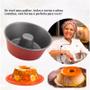 Imagem de Forma de Pudim Redonda 18cm Vermelha Antiaderente Resistente Assadeira Torta Ergonômica Cozinha Versátil Forneável