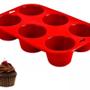 Imagem de Forma De Silicone Muffin Cupcake  6 Cavidades Cinza Mesclado