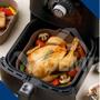 Imagem de Forma de Silicone Quadrada Fritadeira Microondas C/ Alça Air Fryer Airfryer Micro-ondas Assadeira Aierfrye Fry