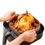 Imagem de Forma de Silicone Quadrada Fritadeira Microondas C/ Alça Air Fryer Airfryer Micro-ondas Assadeira Aierfrye Fry