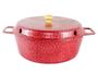 Imagem de Forma para Bolo Craqueada com Cone Alumínio Fundido Vermelho 28cm