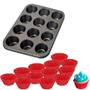 Imagem de Forma Para Cupcake Com Forminhas De Silicone 12 Cavidades