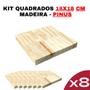 Imagem de Forma Quadrada Madeira Pinus 18x18cm (8 Peças)