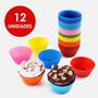 Imagem de Forma Silicone Cupcake Bolo Muffin Assadeira Com 12 Unidades