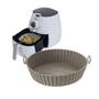 Imagem de Forma Silicone Redonda Grey Para Air Fryer Cozinha Prática