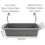 Imagem de Forma Silicone Resistente Retangular Cinza 26cm Freezer