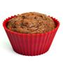 Imagem de Forminhas Forma Assadeira Para Cupcake Mini Bolo Muffins Bolinho De Silicone Vermelho Com 12 Peças