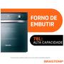 Imagem de Forno de Embutir a Gás Brastemp 78 Litros Inox Espelhado com Grill Timer Touch BOA84AR