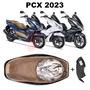 Imagem de Forração Honda Pcx Dlx 2023 Baú Forro Bege + Guidão