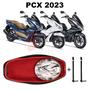 Imagem de Forração Honda Pcx Dlx 2023 Forro Baú Vermelho + 2 Antenas