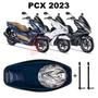 Imagem de Forração Honda Pcx Dlx 2023 Forro Standard Azul + 2 Antenas