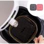 Imagem de Forro Tapete em Silicone Para Air Fryer 20,5cm Fritadeira Elétrica QUADRADO Multiuso Universal Vermelho Preto