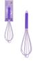 Imagem de Fouet Batedor Mexedor Manual de Claras Patês Cremes de Silicone com Cabo Inox Colorido - Roxo