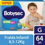 Imagem de Fralda Babysec Ultrasec Hiper G 64 Unidades