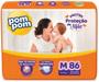 Imagem de Fralda Descartável Bebê Pom Pom Derma Protek Proteção De Mãe 4 a 9KG Tamanho M 86 Tiras