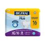 Imagem de Fralda Geriátrica Bigfral Plus Regular Tamanho XG - 4 Pacotes com 16 Fraldas - Total 64 Tiras