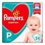Imagem de Fralda Pampers Supersec Jumbo Vermelha 2 Pacotes Tamanho P Com 34 fraldas Cada - 5 kg à 8 kg