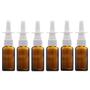 Imagem de Frasco Spray Nasal de Vidro Âmbar VASANA (6 Unidades) - 20ml, Recarregável, Pulverizador Fino
