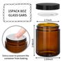 Imagem de Frascos de vidro KEYWING Amber 240 ml com tampas pretas, pacote com 15, 8 onças