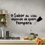 Imagem de Frase de Parede em Relevo Cozinha Sabor da Vida 150x57 Preto