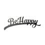 Imagem de Frase Decorativa Be Happy para Parede Sala Quarto Escultura MDF Preto Lettering Placa Escrita Ser Feliz