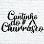Imagem de Frase Escrita Cantinho do Churrasco - Letreiro MDF Preto - Lettering - Decoração de Parede e Presente 35x18cm