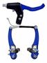 Imagem de Freio V-Brake Nylon Azul Jogo Completo para Bicicleta Mtb Aro 16 20 24 26 com  Maçanetas + Cabos