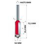 Imagem de Fresa Reta Paralela 2 Cortes 9,5X25,4Mm H06mm Freud 42-10006P com rolamento